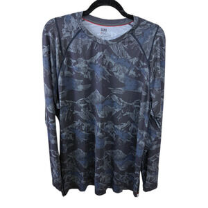 Saxx Quest Quick Dry Mesh NEW Long Sleeve Base Layer T-Shirt X-LARGE Mtn Print